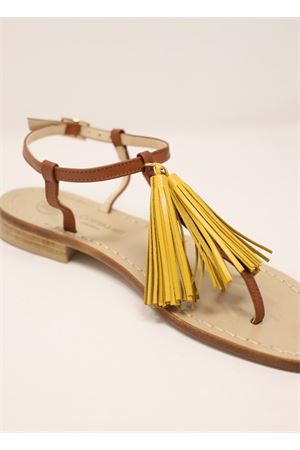Capresi sandals with yellow tassels Da Costanzo | NAPPINENEWCUOIOGIALLO